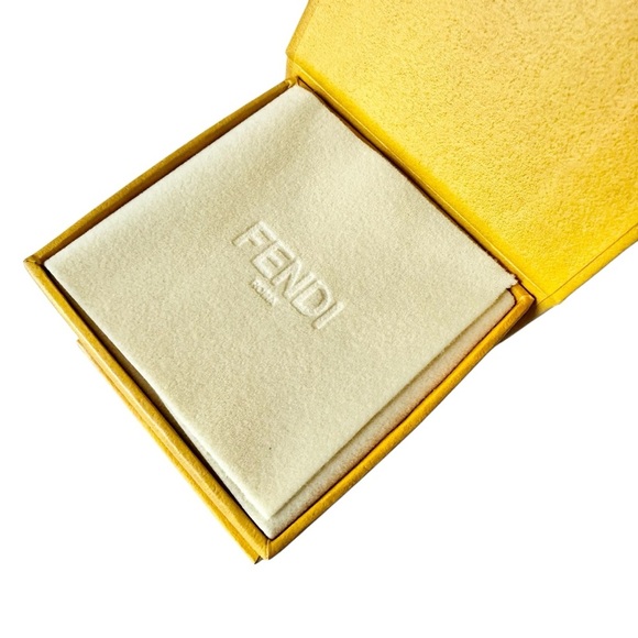 FENDI Gold Double Ring Crystal Charm Set with Box (Size 7) - Picture 9 of 12